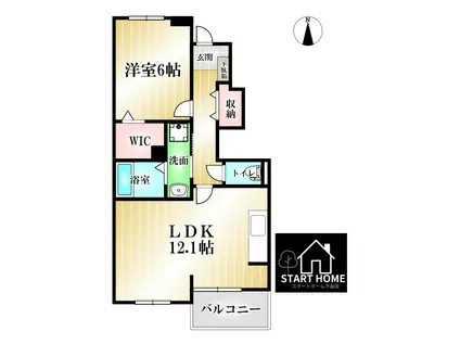 エトワール(1LDK/1階)の間取り写真