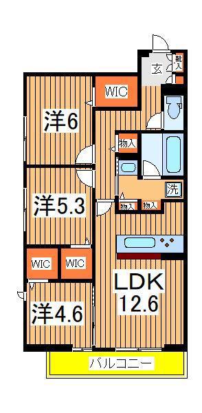 ローテ ベルク(3LDK/1階)の間取り写真