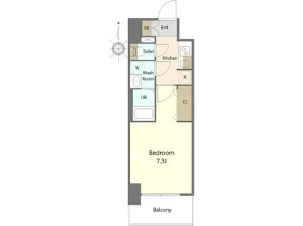S-RESIDENCE亀島駅前ASCENT(1K/5階)の間取り写真