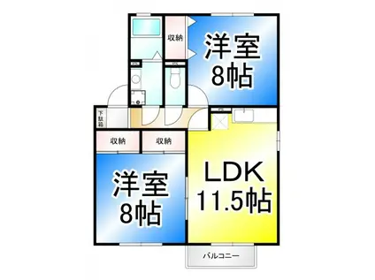 トミユウ・ボラタ(2LDK/1階)の間取り写真