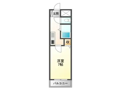 塚本TKDハウス(1K/1階)の間取り写真