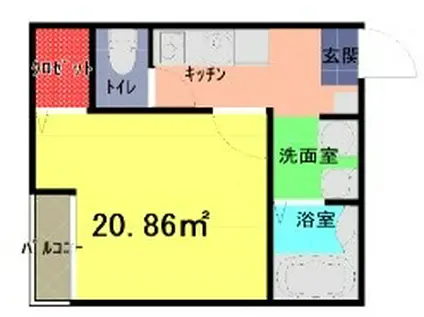 LE CHOCOLAT 春風のすみか(1K/1階)の間取り写真