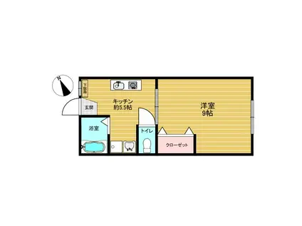 コバヤシコーポ(1K/2階)の間取り写真