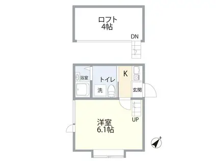 マ・ピエス向ヶ丘遊園(1K/2階)の間取り写真