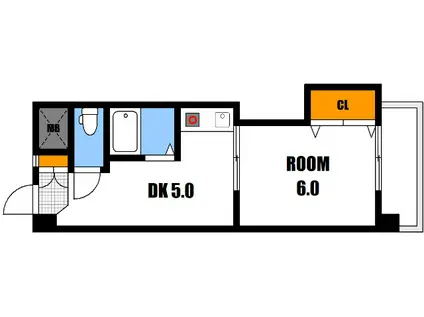吉村ハイツ(1DK/2階)の間取り写真