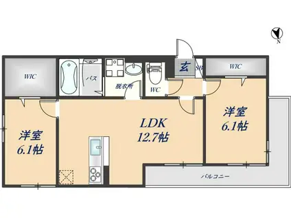 NUKATA COLN M(2LDK/2階)の間取り写真