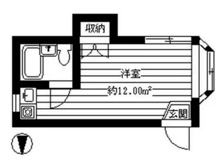 ホワイトハウス(ワンルーム/2階)の間取り写真