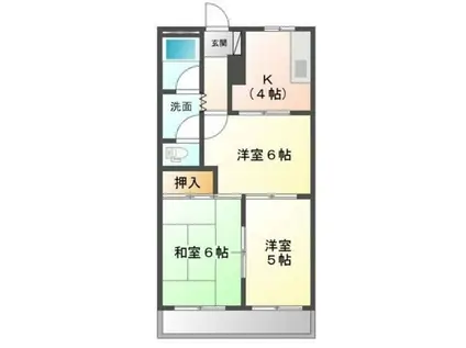 Uコーポシンカワ(3K/1階)の間取り写真