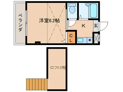 アリベーラ奈良(1K/3階)の間取り写真