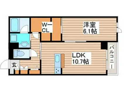 ALBEMARLE錦町(1LDK/3階)の間取り写真