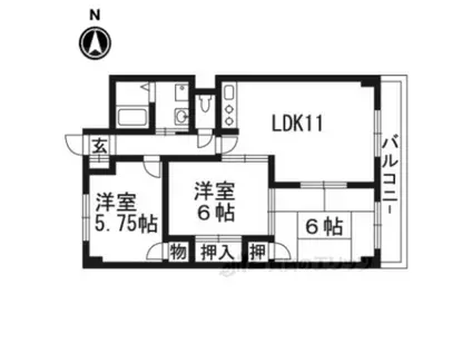 高野川ハイツ502(3LDK/5階)の間取り写真
