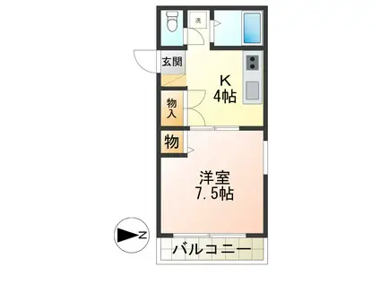 リベルSATO(1K/2階)の間取り写真