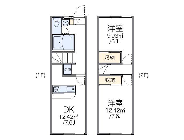 レオパレス東(2DK/1階)の間取り写真
