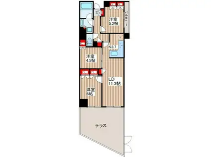 グランドメゾン桜新町(3LDK/1階)の間取り写真