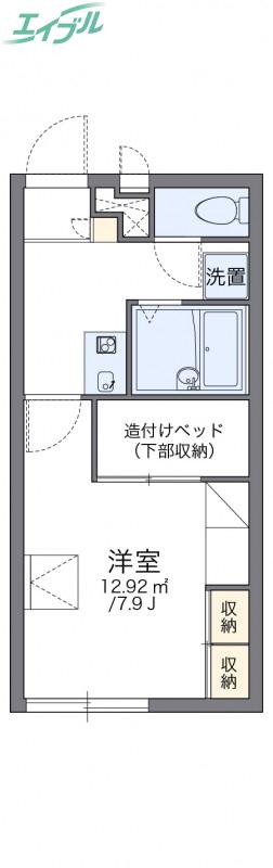 レオパレスAYUNA(1K/2階)の間取り写真