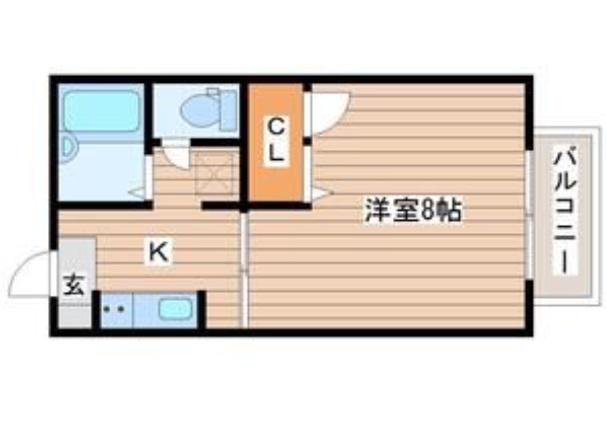 シャンピア菅野 B(1K/2階)の間取り写真