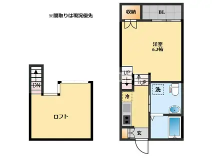 GRACE SHUN(1SK/1階)の間取り写真