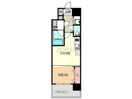 ORIENTEM(1DK/4階)の間取り写真