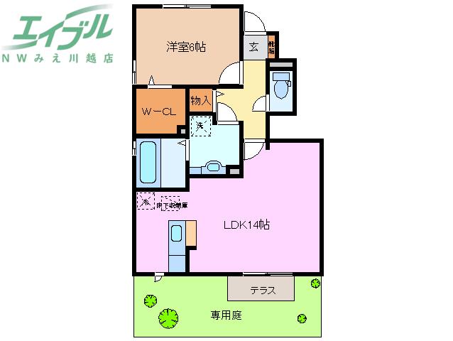 セジュール桜(1LDK/1階)の間取り写真