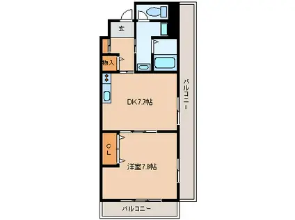 A&Mパウプリント(1LDK/3階)の間取り写真
