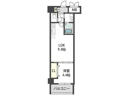 グランパシフィック北巽(1LDK/7階)の間取り写真