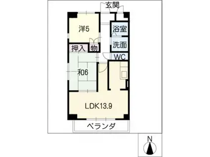 アビタシオン甚目寺(2LDK/3階)の間取り写真