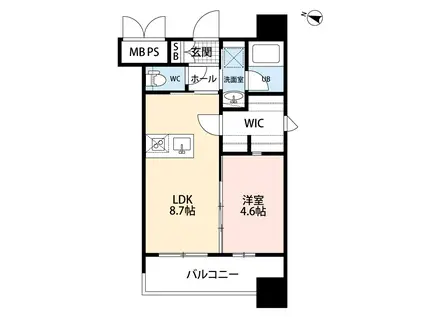 アルファシオミラーニ(1LDK/7階)の間取り写真