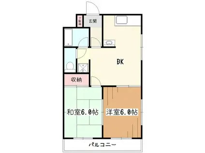 ハイツノザワ(2DK/3階)の間取り写真