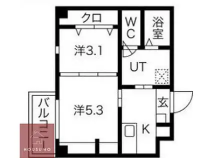 エヌエムキャラントユイットノース(2K/3階)の間取り写真