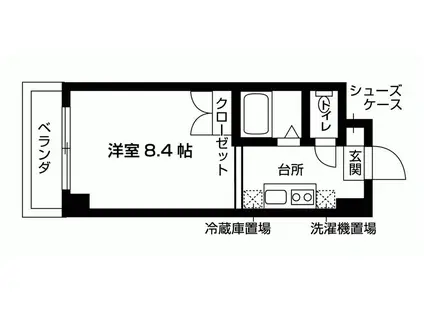 バウスクロス天神南(1K/11階)の間取り写真