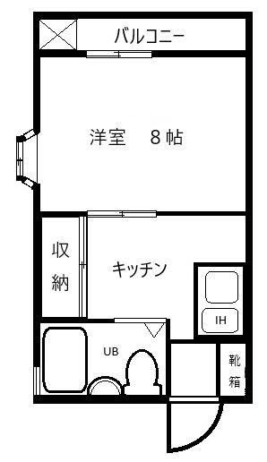 鴨川ビル(1K/2階)の間取り写真