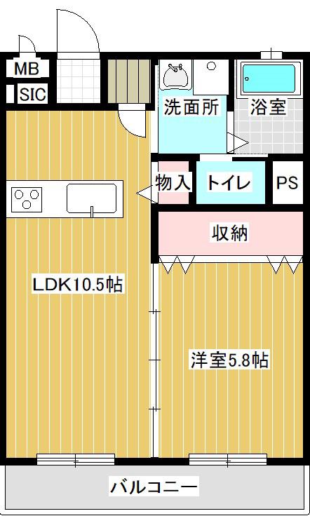 セレブレイト・ウエスト(1LDK/3階)の間取り写真