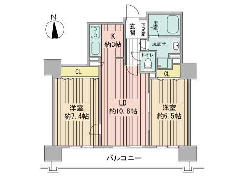 レジディア円山北5条(2LDK/13階)の間取り写真