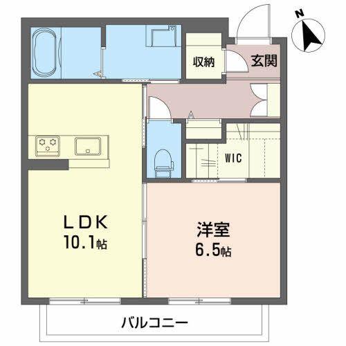 フロントマーレ(1LDK/2階)の間取り写真