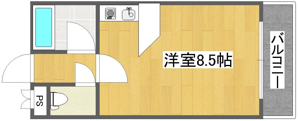 シャトレーヌ北島(ワンルーム/6階)の間取り写真