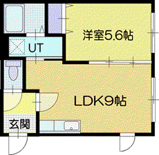 LANDMARK青葉(1LDK/2階)の間取り写真