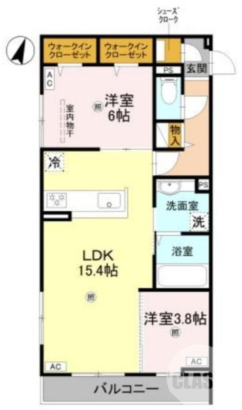 グランヴェールVII(2LDK/3階)の間取り写真