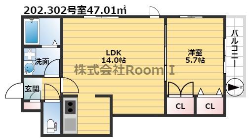 ラルーチェ都島 旭化成ヘーベルメゾンHEBEL HAUS(1LDK/3階)の間取り写真