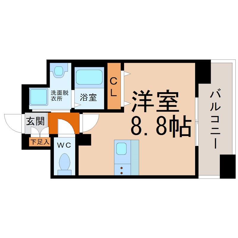 プレサンス名古屋STATIONビジュ(ワンルーム/11階)の間取り写真