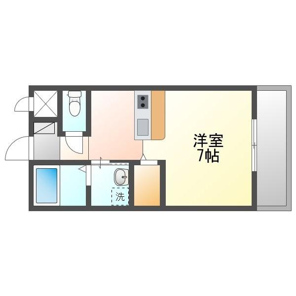 LAULEA(1K/2階)の間取り写真