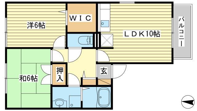ブリーゼ(2LDK/2階)の間取り写真