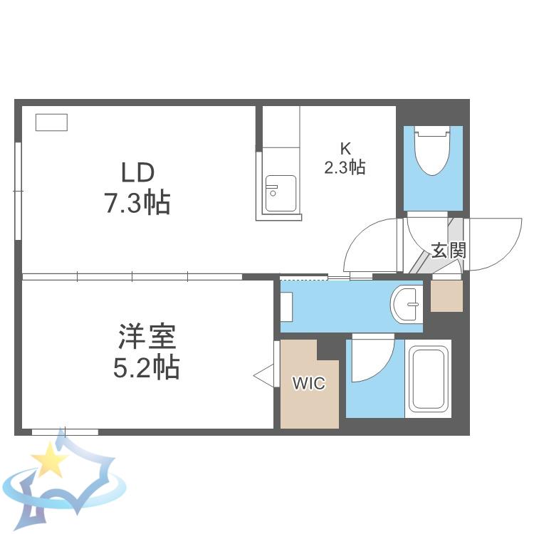 S-RESIDENCE桑園イースト(1LDK/1階)の間取り写真