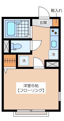 PLAZACOAT UMEGAOKA(1K/2階)の間取り写真