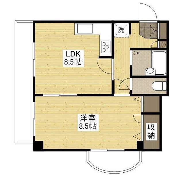 プーテゥジュール2番街(1LDK/4階)の間取り写真