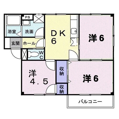 ゼノンハイツ(3DK/2階)の間取り写真