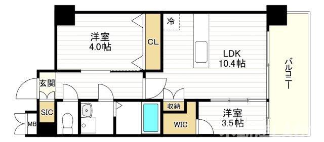 スプランディッドあびこ駅前(2LDK/10階)の間取り写真
