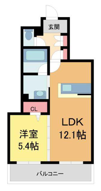 M7 魚崎南町(1LDK/2階)の間取り写真