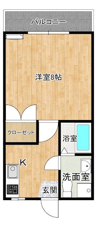 パヴィヨンM(1K/1階)の間取り写真
