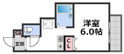 SENSE COURT 森ノ宮(ワンルーム/4階)の間取り写真