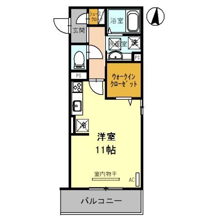 サンライズ湊II(ワンルーム/3階)の間取り写真